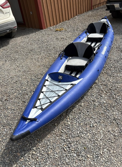 Purchased in 2019. Lightly used. Responsive, very stable, lots of room for 3rd person, gear, or pets...