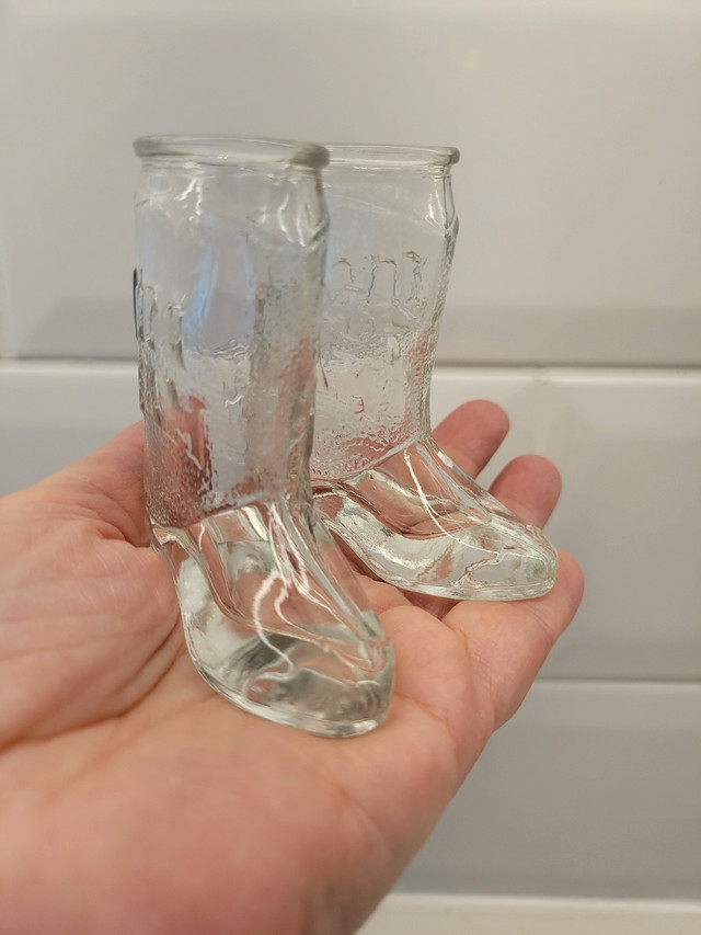 Vintage Glass JIM BEAM Cowboy Boot Shot Glasses in Other in Ottawa