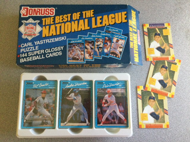1990 National Baseball League Donruss 144 card Box Set +3 puzzle in Arts & Collectibles in Oshawa / Durham Region - Image 2