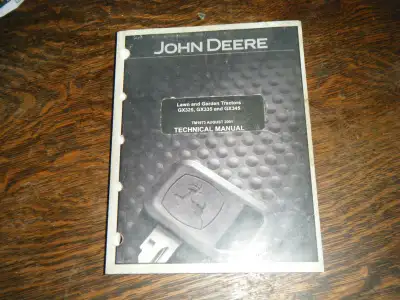 John Deere GX325, GX335, GX345 Garden Tractor Technical Manual shipping available at your cost any q...
