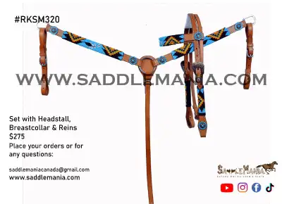 Western Headstall, reins & breastplate, View more
