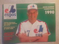 CALENDRIER DE BASEBALL VINTAGE DES EXPOS DE MONTREAL DE 1990