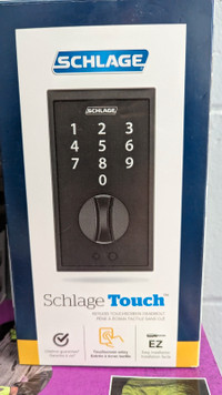 Schlage Century Matte Black Touch Electronic Deadbolt Door Lock 