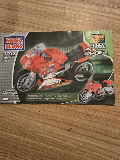 Build and display your own Mega Bloks Speed Bike! This set, model number 3702, comes with over 300 p...