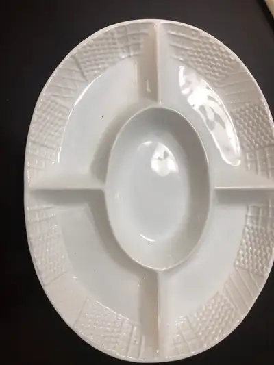 Brand new white porcelain sectional vegetable tray , View more