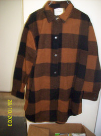 brown plaid coat EX LG #0671