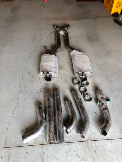 Complete stainless exhaust with Xpipe and mandrel bends. This system has been installed as a mock up...