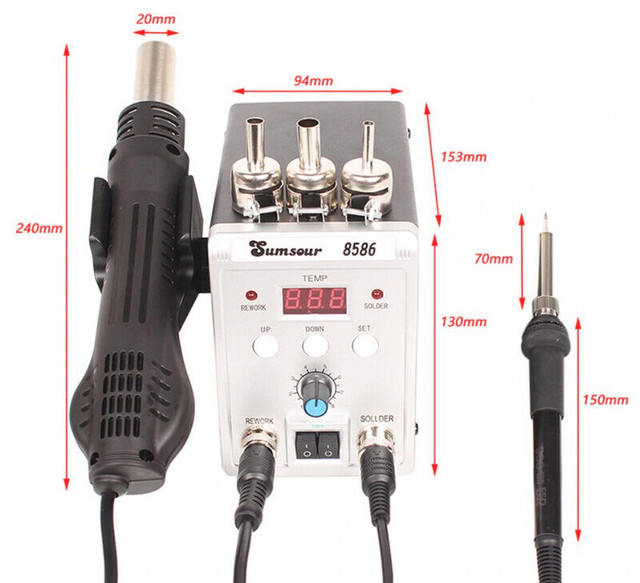 Brand New Soldering Station 8586 760W 2 in 1 Digital Display SMD in General Electronics in Mississauga / Peel Region - Image 2
