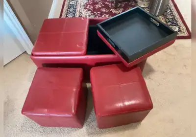 Storage ottoman bench with two small sofa for multi-purpose, View more