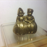 Vintage Brass Bell Dutch Couple