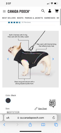 Canada Pooch Dog Jacket Reflective