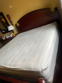 King size bed with mattress with standup mirror and armor 