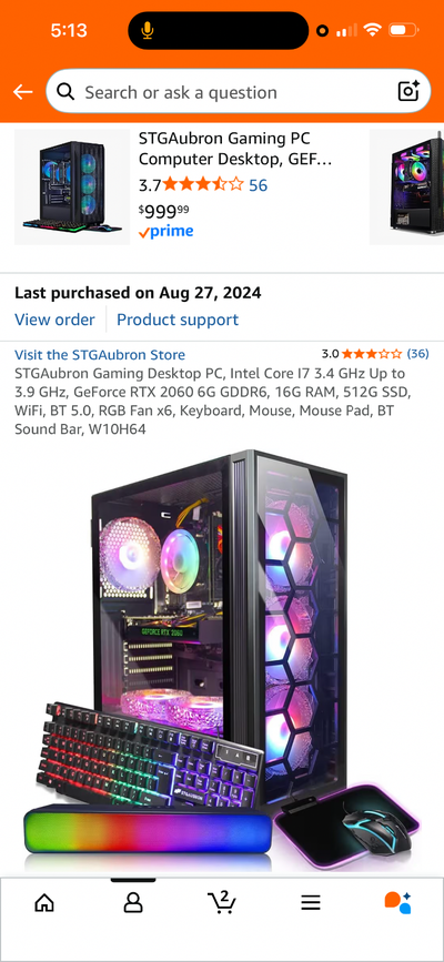 STGAubron gaming desktop PC, View more