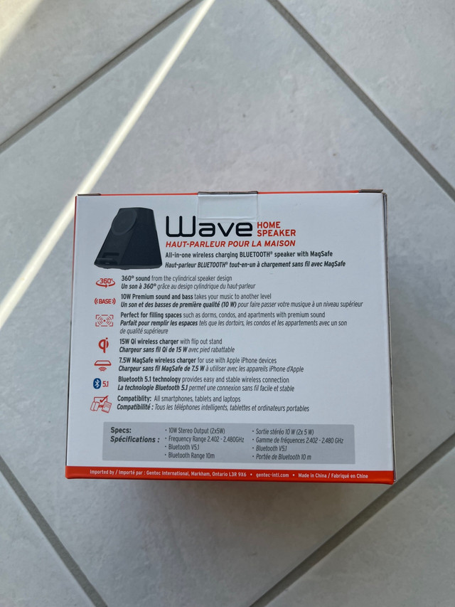 (BNIB) iQ Wave IQWHS1 Home Bluetooth Speaker + Wireless Charger in General Electronics in City of Toronto - Image 3