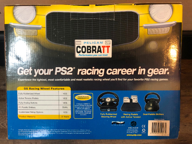 Barely used: Pelican Cobra TT Wheel and Pedal Controller for PS2 in Older Generation in Fort St. John - Image 2
