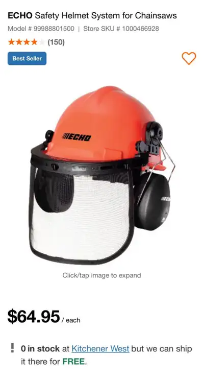 ECHO Safety Helmet System for Chainsaws, View more