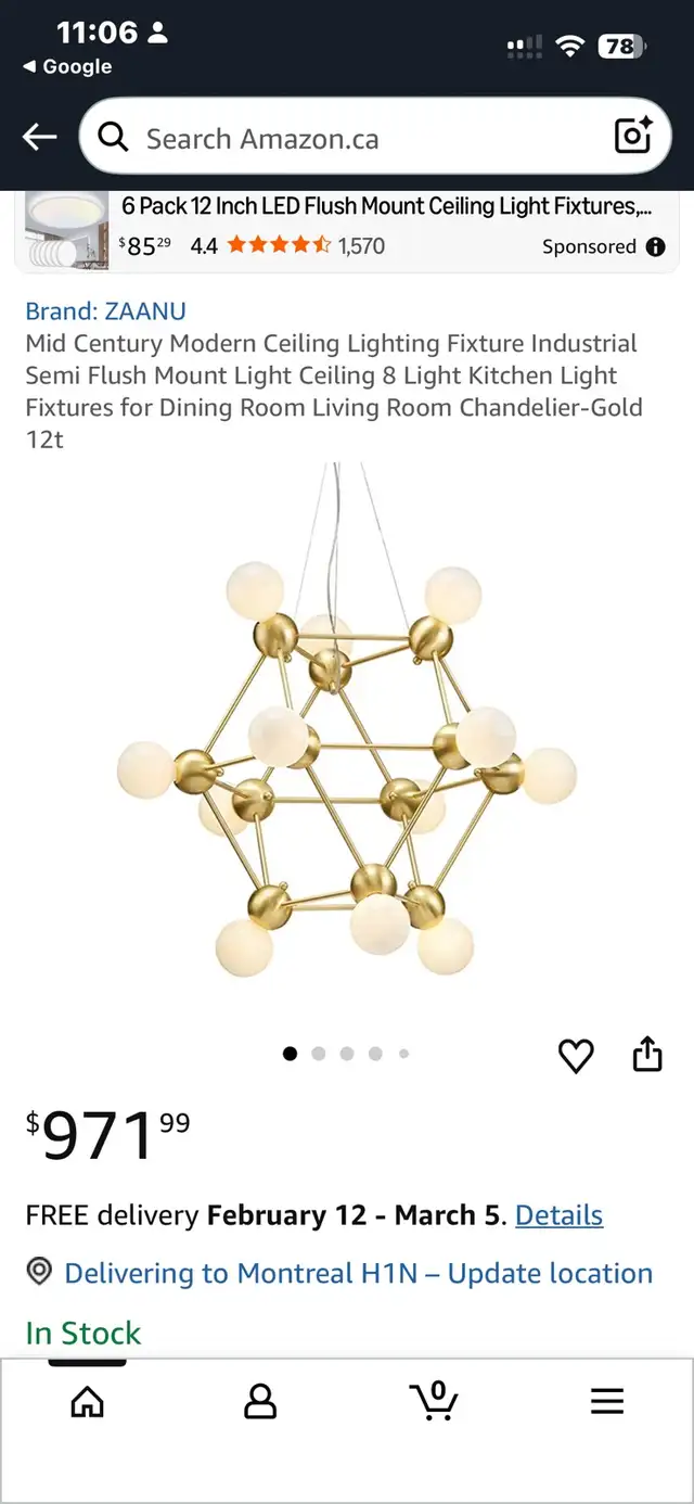 ZAANU Chandelier in Indoor Lighting & Fans in City of Montréal - Image 3