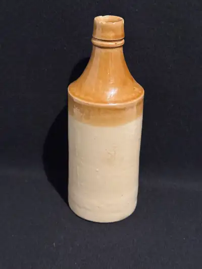 Vintage Two Tone Stoneware Ginger Beer Bottle $25 , View more