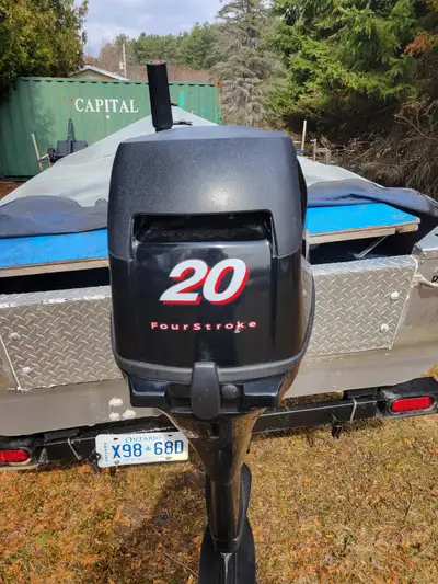 Boat: 14' Misty River wide and deep boat. Good floor and carpet, side storage, battery, lights, bilg...