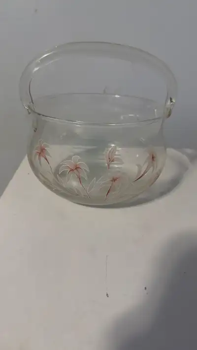 Pasabahce Turkey Floral Etched Glass Basket, View more