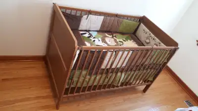 Baby crib IKEA with Mattress and beddings, View more