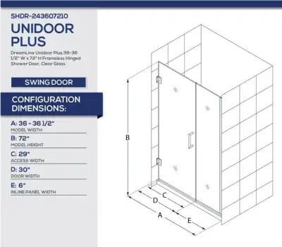 DREAMLINE SHOWER DOORS AND ACCESSORIES (3 BOXES) -$990, View more