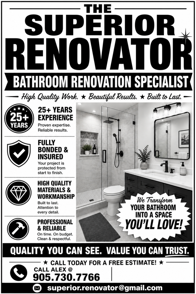 Renovation, handyman, bathroom  renovation