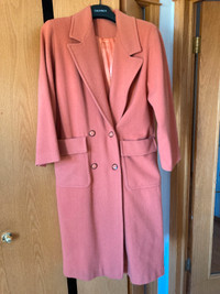 Vintage Winter Coat Town and Counrty Size 9/10 Wool Salmon