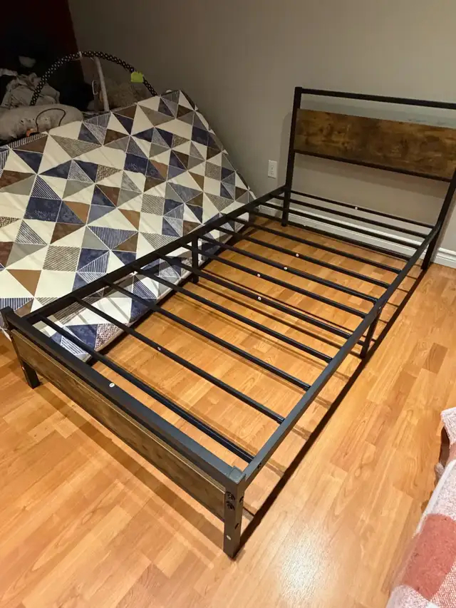 Twin Size Metal Bed frame and Mattress in Beds & Mattresses in Kitchener / Waterloo - Image 3