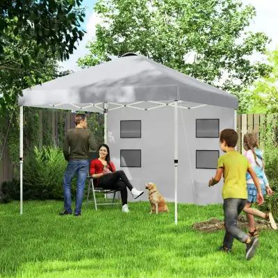 Outsunny 10' x 10' Pop Up Canopy Tent with Sidewall, View more