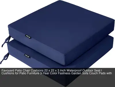 Favoyard Patio Chair Cushions 22 x 22 x 3 Inch Waterproof Outdoo, View more