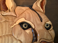 Beautiful Handcrafted 3 Dimensional Lioness Wood Art