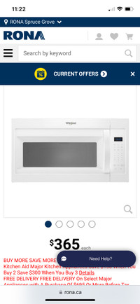 Whirlpool over counter microwave 
