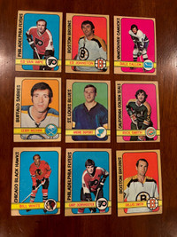 1972/73 TOPPS hockey cards lot of 27