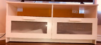 BRIMNES IKEA white tv stand with drawers