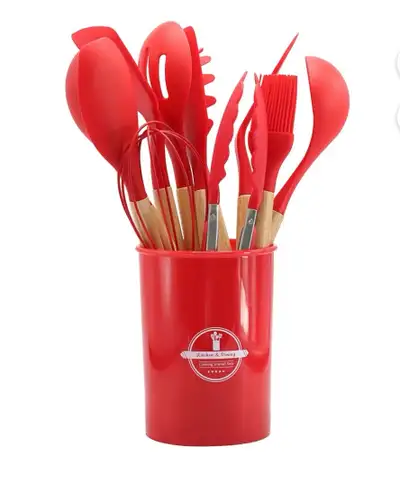 12-piece Non-stick Safe Kitchen Utensil Set with Wooden Handle, View more