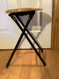 Pine Wood &amp; Metal Foldable Stool/Plant Stand