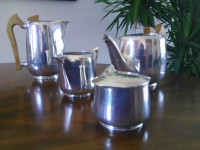 MidCentury Modern English PicquotWare Coffee & Tea Set-Scarboro