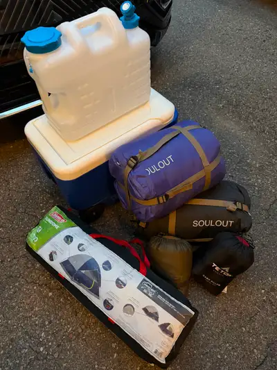 Camping Gear: All for $140 - Tent + Cooler + Sleeping bags etc., View more