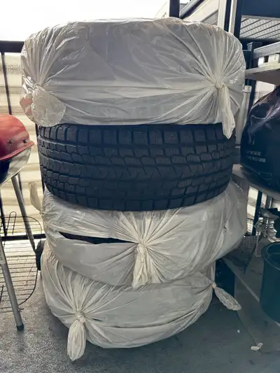 These tires are Yokohama winter tires used on a Hyundai Palisade for two seasons. They were stored i...