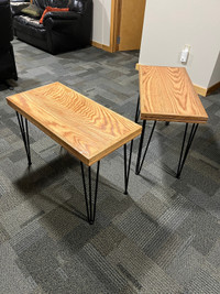 2 Handmade Oak End Tables
