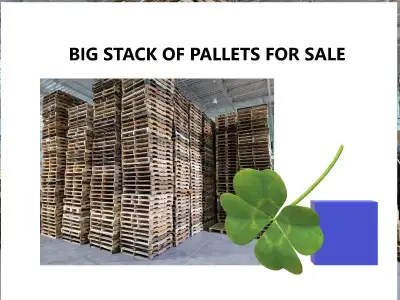 we have good used pallets in stock 48 x 40 and 31.5x47.5 WOOD, View more
