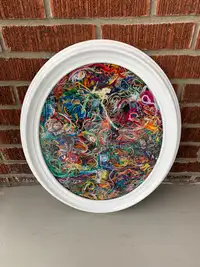 Abstract Thread Art Oval Frame