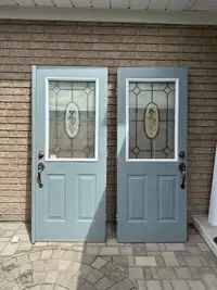 Steel side by side entrance doors