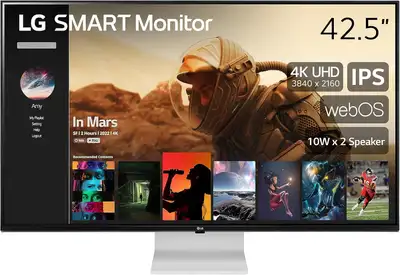 Moniteur LED 43'' 43SQ700S-W 4K UHD 3840x2160 IPS Smart TV LG, View more