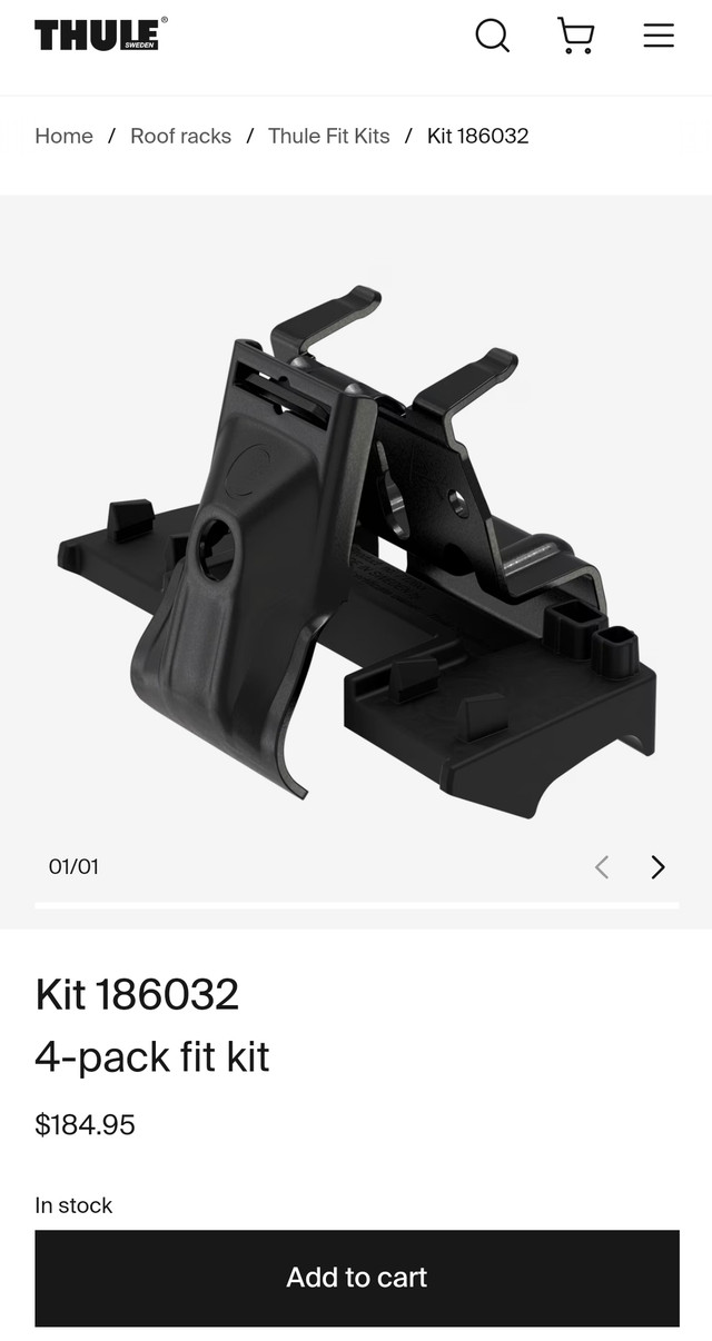  THULE 186032 roof rack fit kit 2014-2022 FORD transit connect in Other in Mississauga / Peel Region