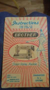 VTG 1950's Brother  Sewing Machine Manual 

