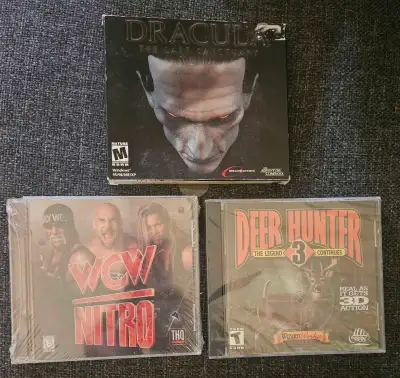 3 vintage pc video games, View more