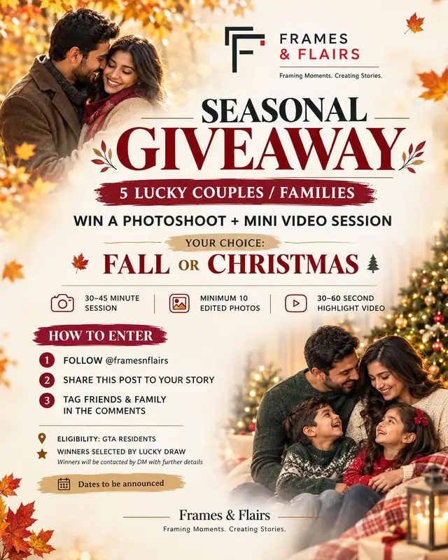Seasonal Giveaway — Win a Free Photoshoot + Mini Video Session