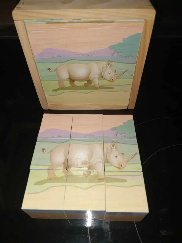 Zoo Animals Wooden Cube Puzzle in Toys & Games in St. Catharines - Image 5